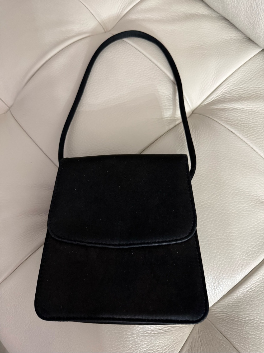 Giorgio Armani Black Satin Shoulder Bag